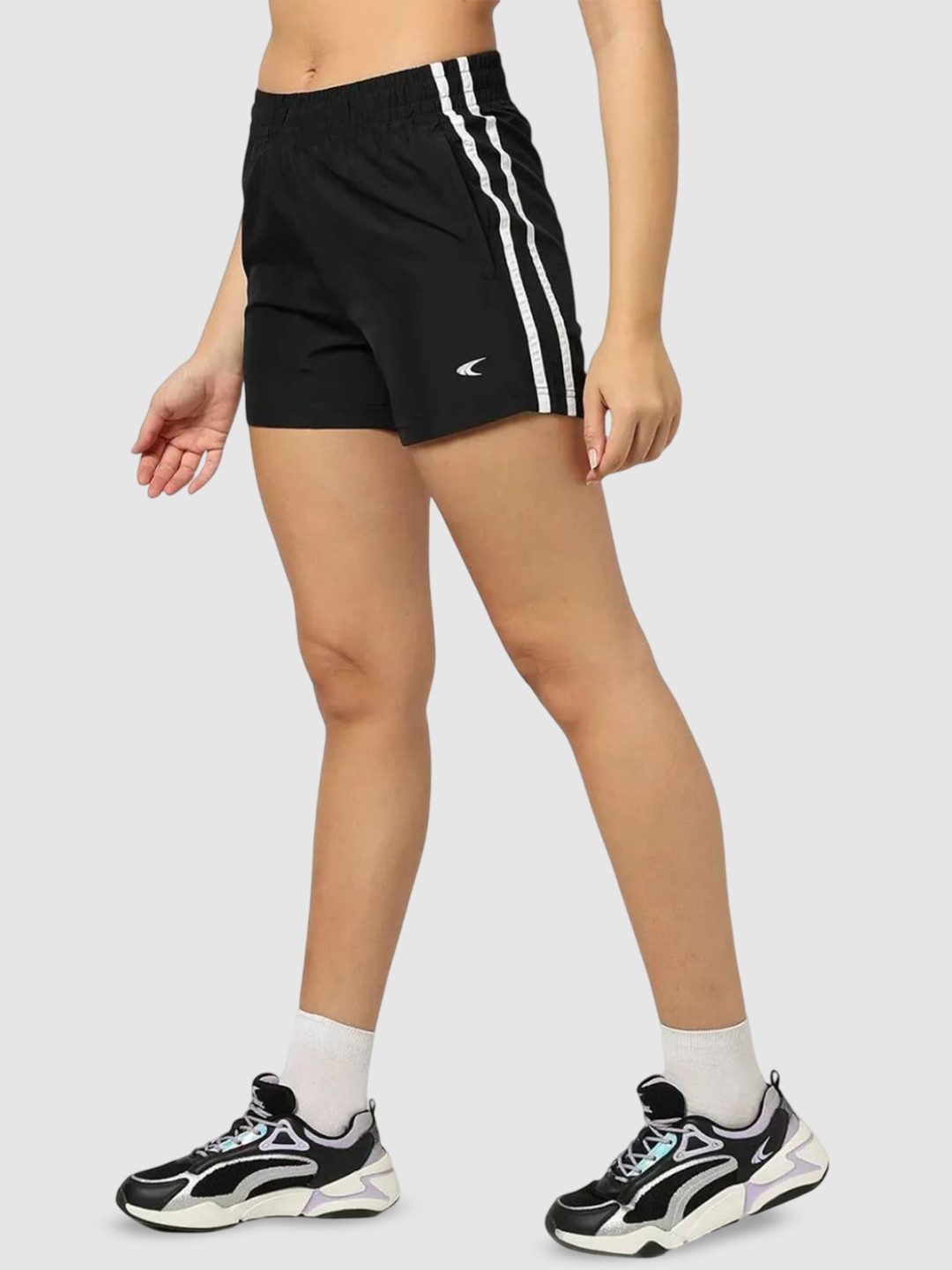 Performax Women Striped Running Sports Shorts with Technology