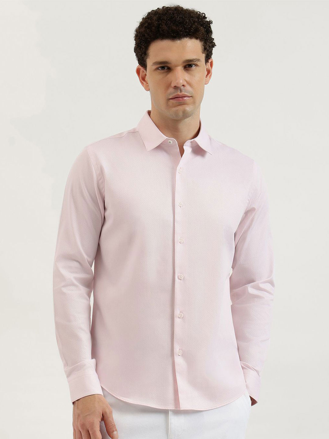 United Colors of Benetton Abstract Printed Spread Collar Pure Cotton Formal Shirt