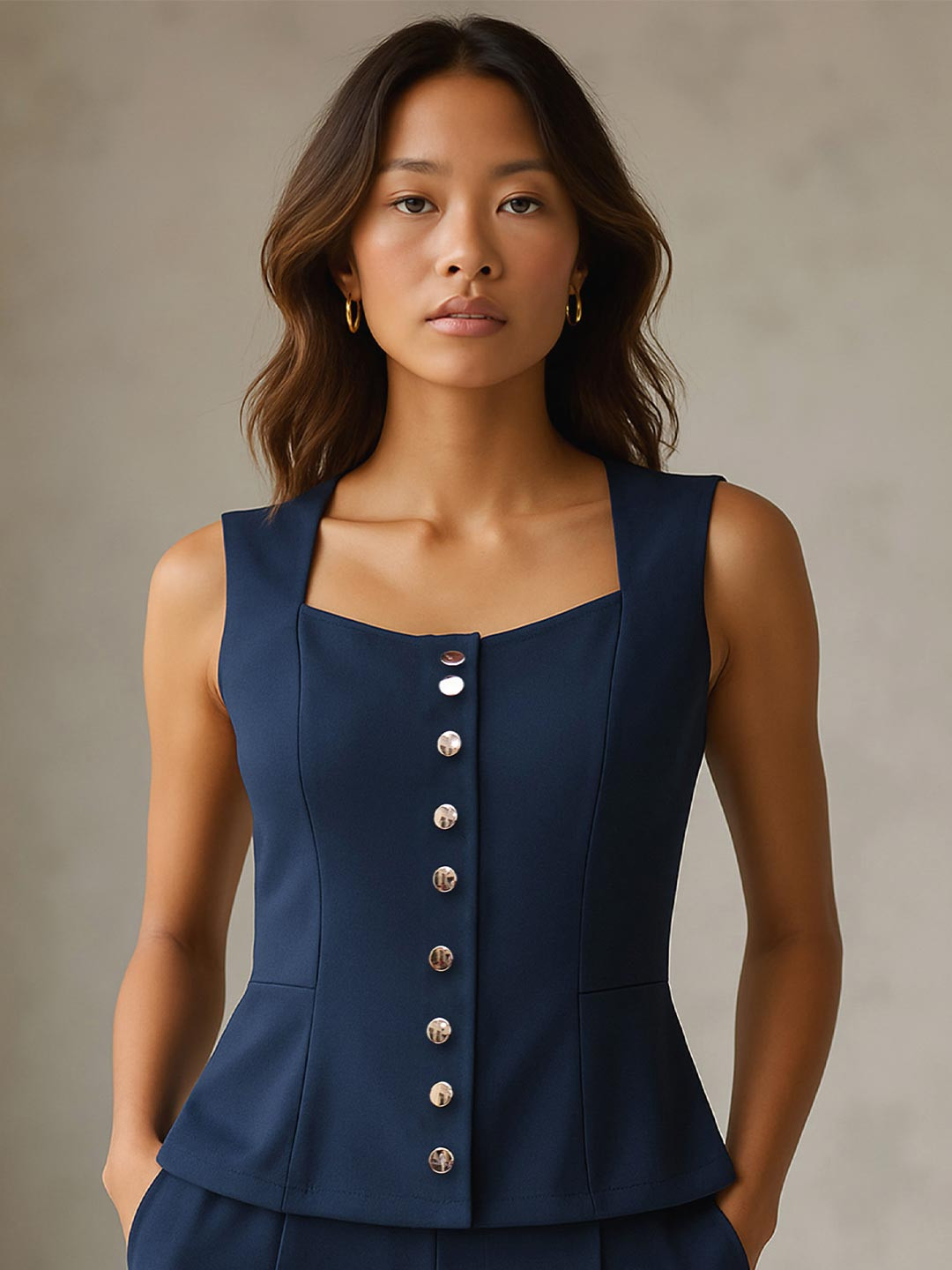 SASSAFRAS worklyf Square Neck Shirt Style Top