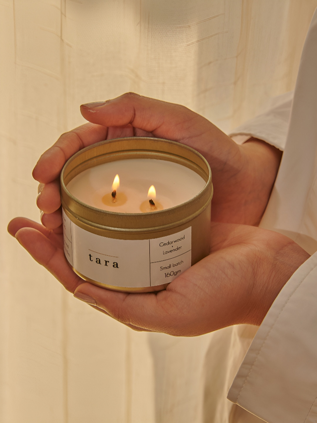 Michri Gold-Toned Sama Scented Soy Jar Candle