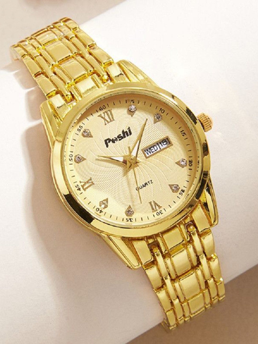 Poshi Women Textured Dial & Stainless Steel Straps Analogue Watch POSW04-709427242488
