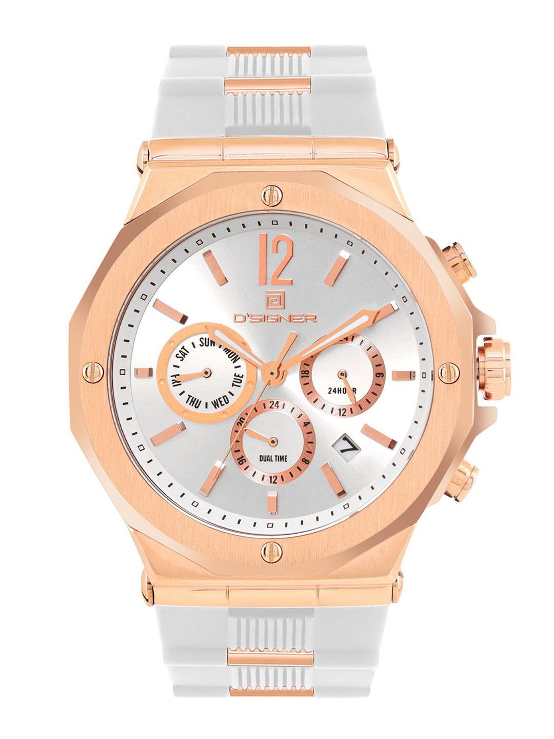 D'SIGNER Men Round Dial & Metal Straps Analogue Chronograph Watch 820RGFS.2G