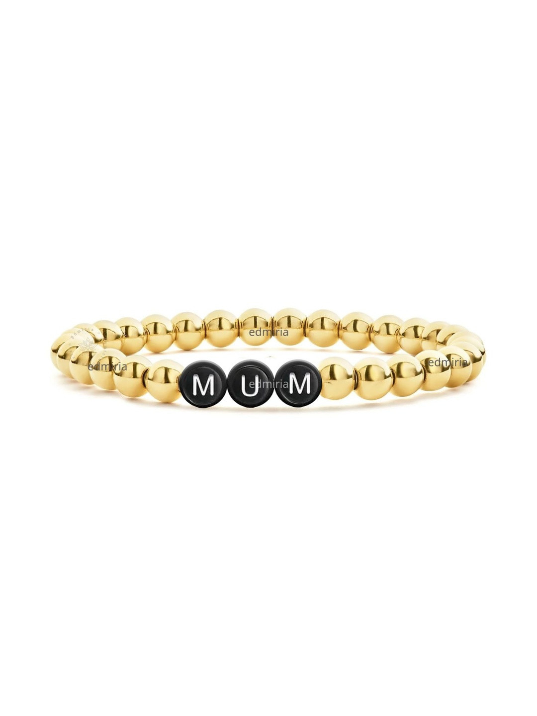 EDMIRIA Unisex Ceramic Stainless Steel Beads Charm Bracelet