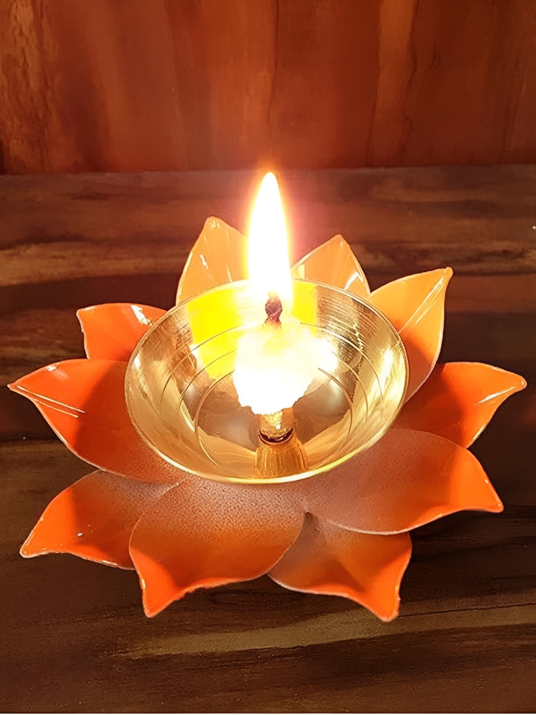 Heaven Decor Orange Kamal Ptta Akhand Diya