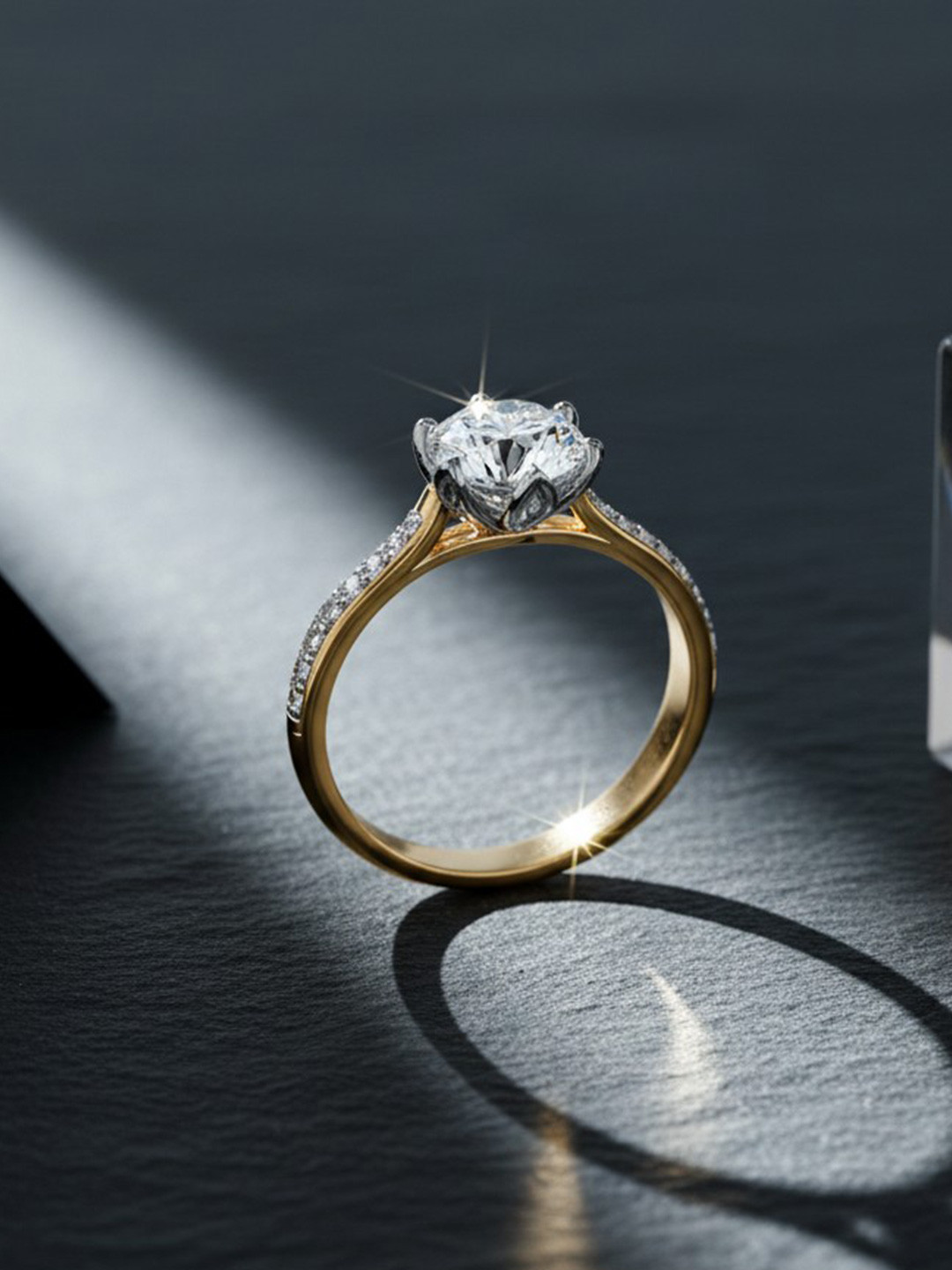 Nipura 925 Sterling Silver Gold Plated & CZ Studded Finger Ring