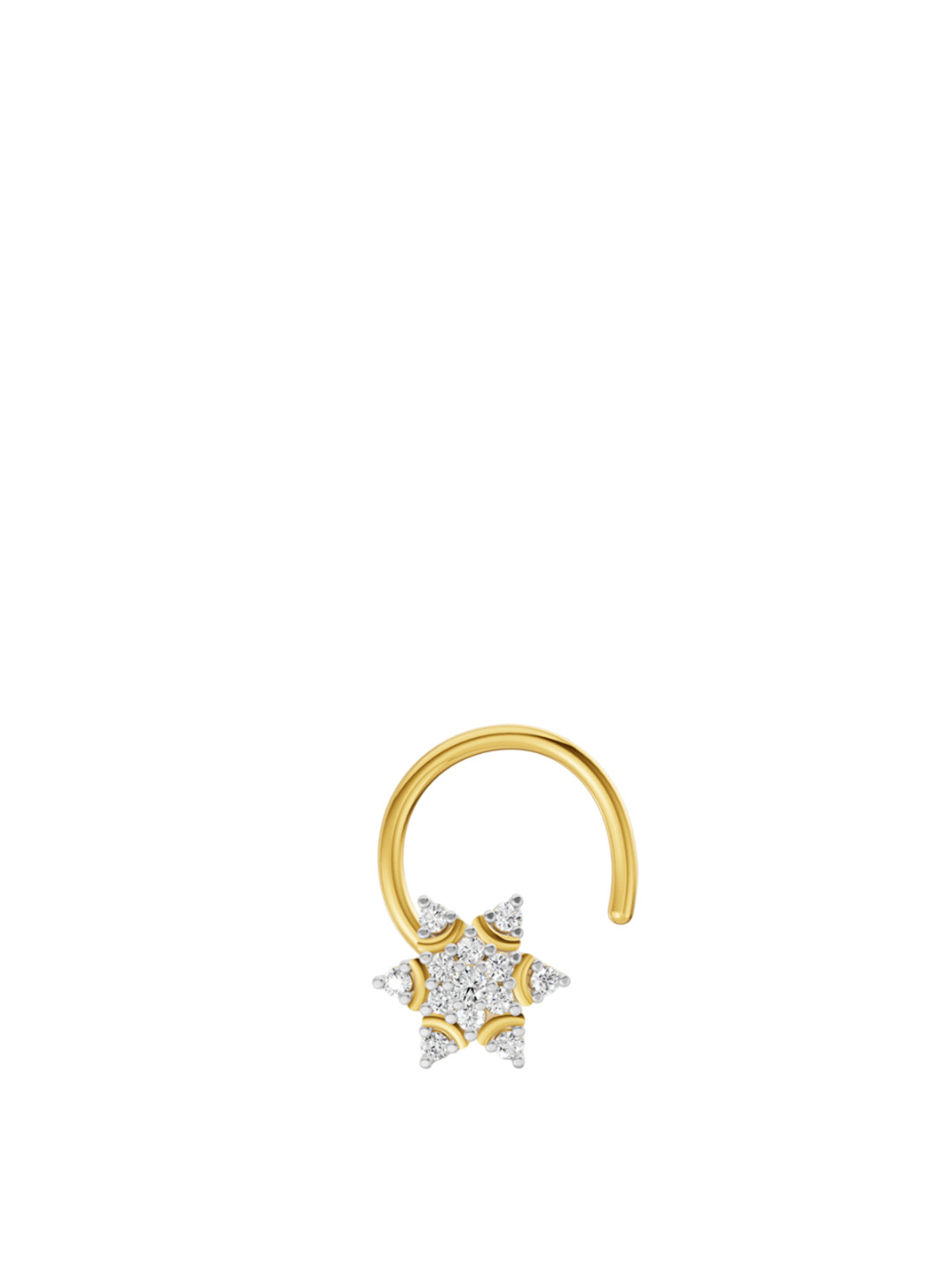 Sparkles 14 KT Gold Nosepin With 0.05 Carat Round Shape Lab Grown Diamonds- 0.4 g