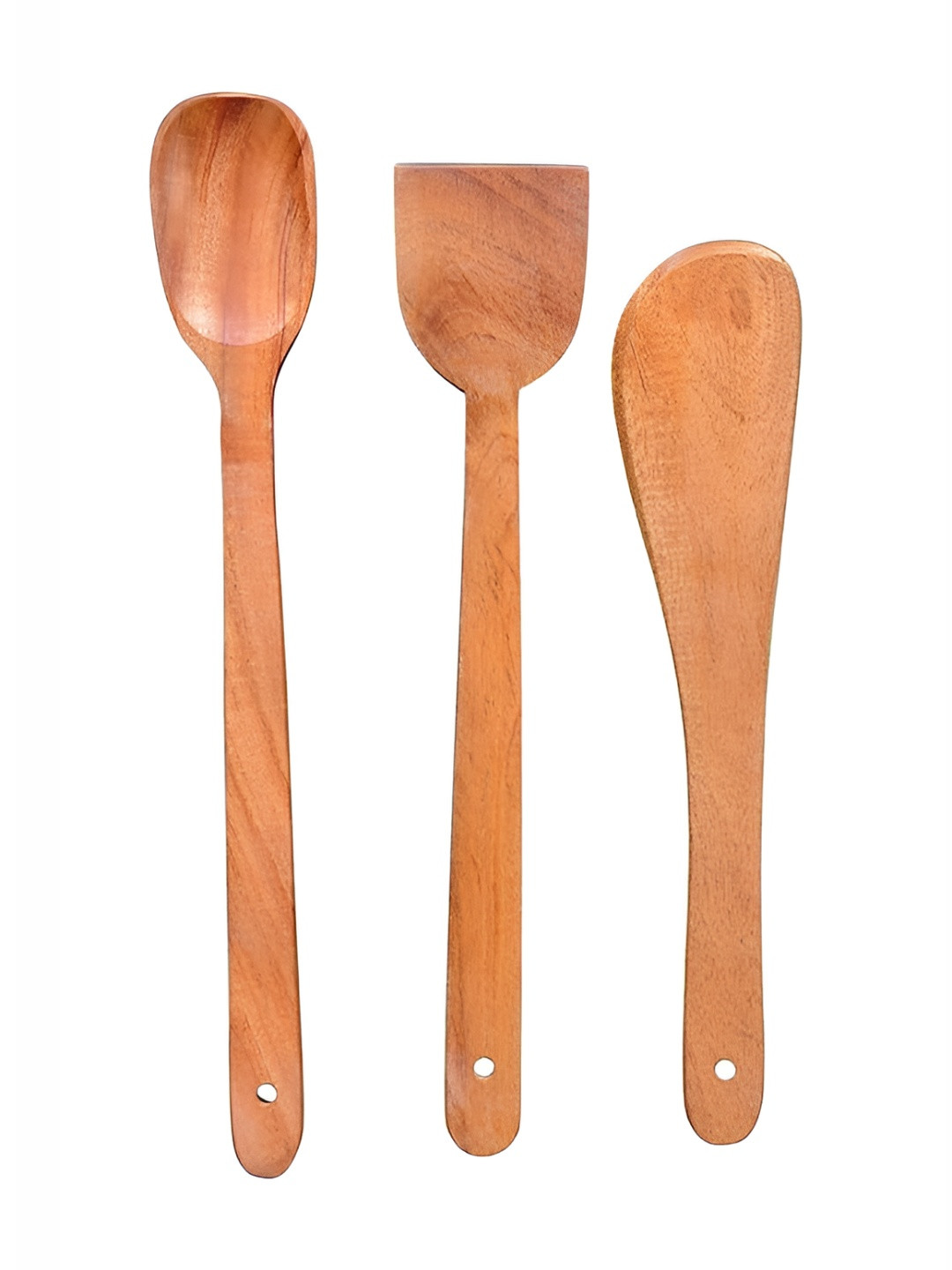 Woodkit Kitchenware 3 Pieces Brown Wood Cooking Spatulas