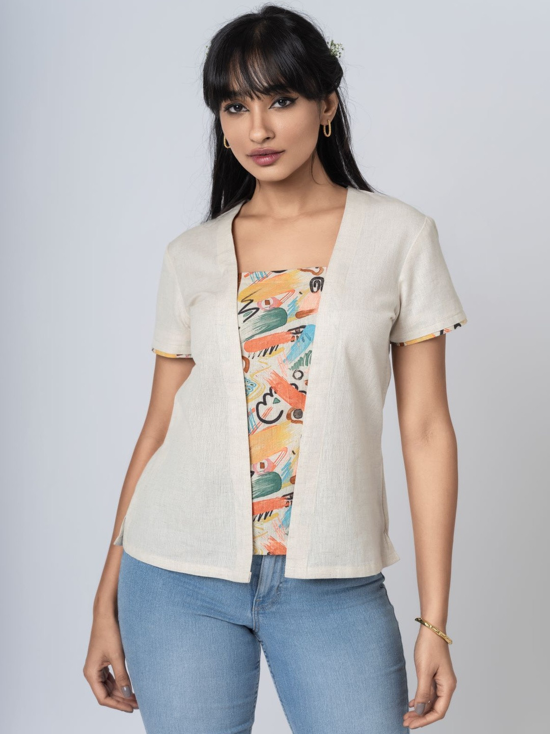 BOONS n PERKKS Women Abstract Printed Colourist Top