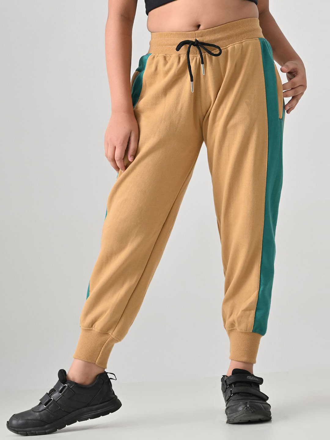 BAESD Girls Colorblocked Side Stripes Drawstring Closure Jogger