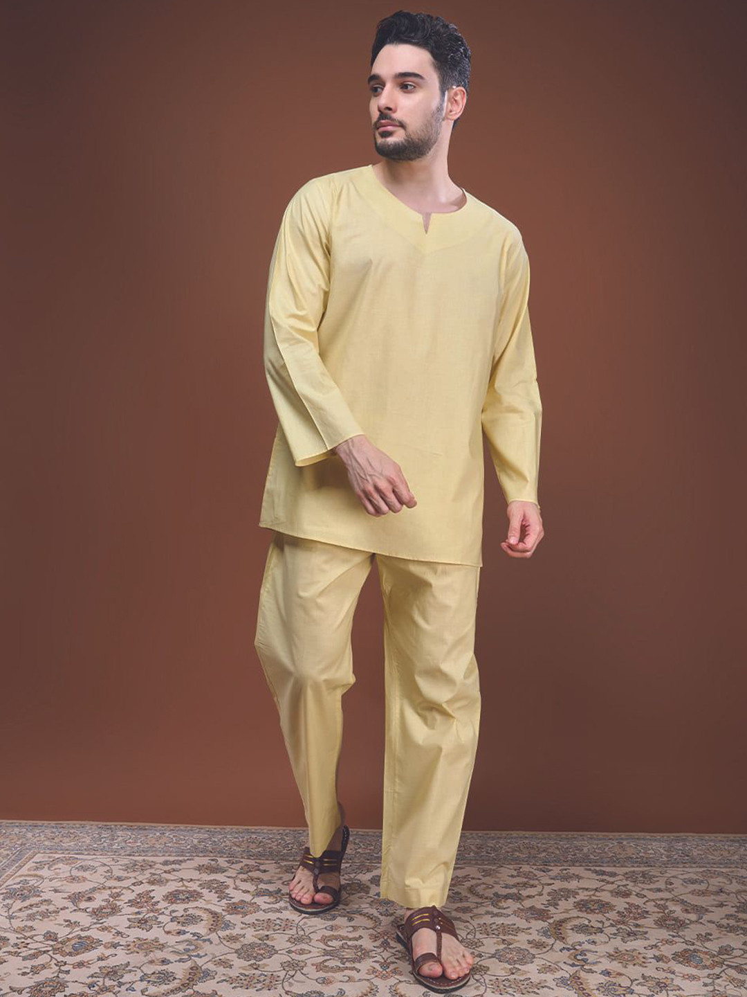 BYOGI Unisex Turmeric Infused Kurta with Trouser Co-Ord Set