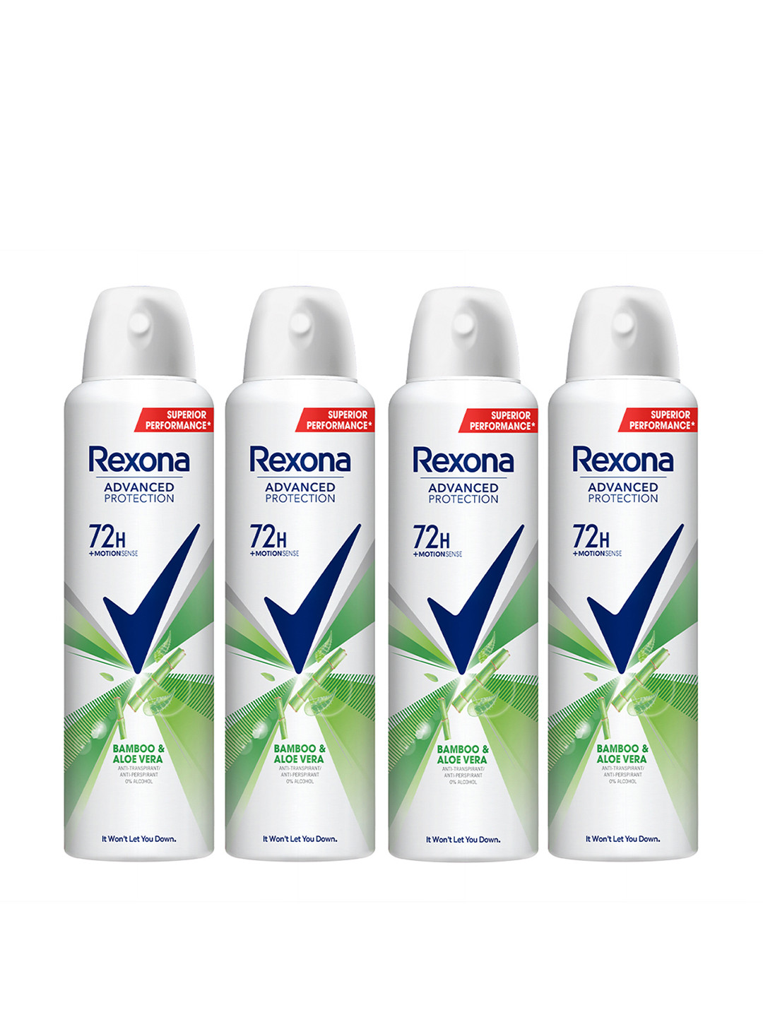 REXONA Women Set of 4 Advanced Protection Bamboo & Aloe Vera Deodorant - 200 ml each