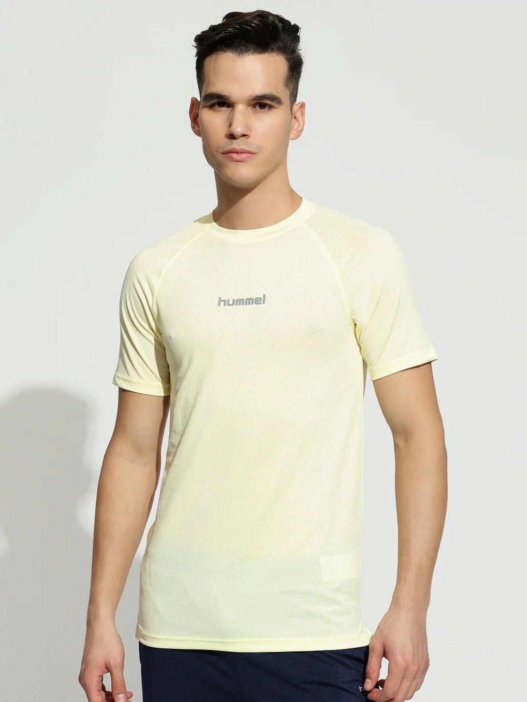 hummel Brand Logo Printed Round Neck Antimicrobial Compression T-shirt