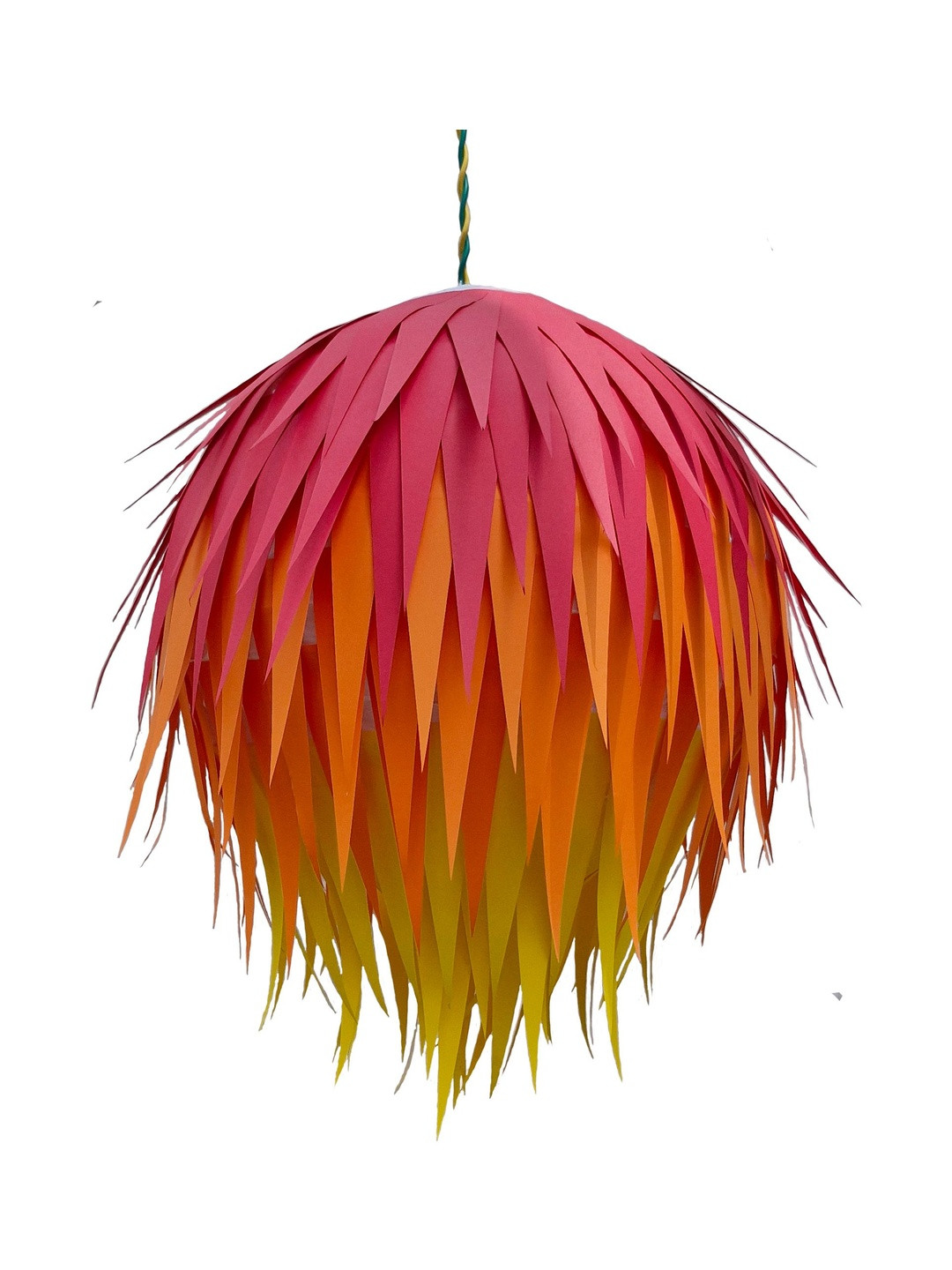 Designers Collection Red & Orange Colourblocked Traditional Ceiling Lamp