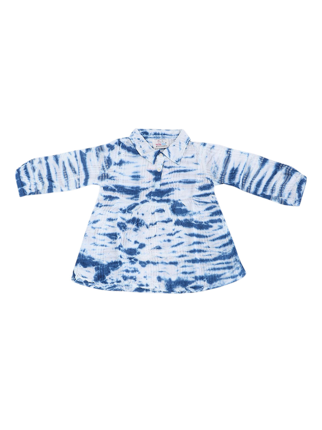 YOUNG BIRDS Girls Tie & Dye Dyed Shirt Collar Long Sleeves Top