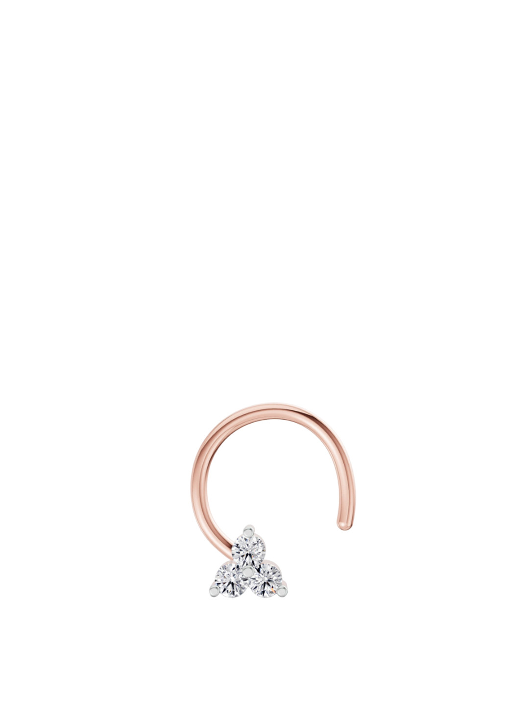 Sparkles 14 KT Rose Gold Nosepin With 0.03 Carat Triangle Stud Lab Grown Diamonds- 0.27 g