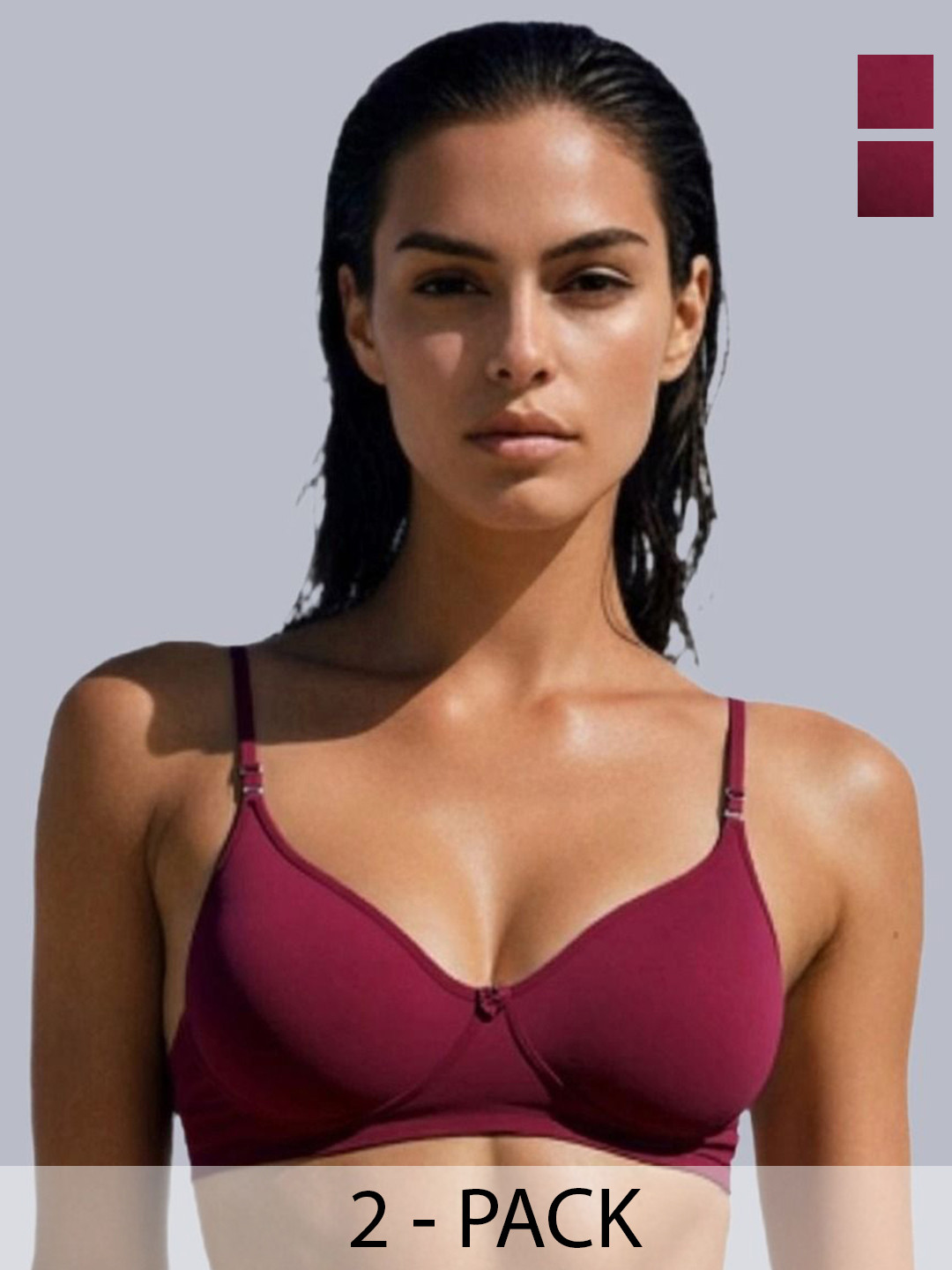 Eden Women Pack Of 2 Non Wired Non Padded Medium Coverage Daily Wear Bra