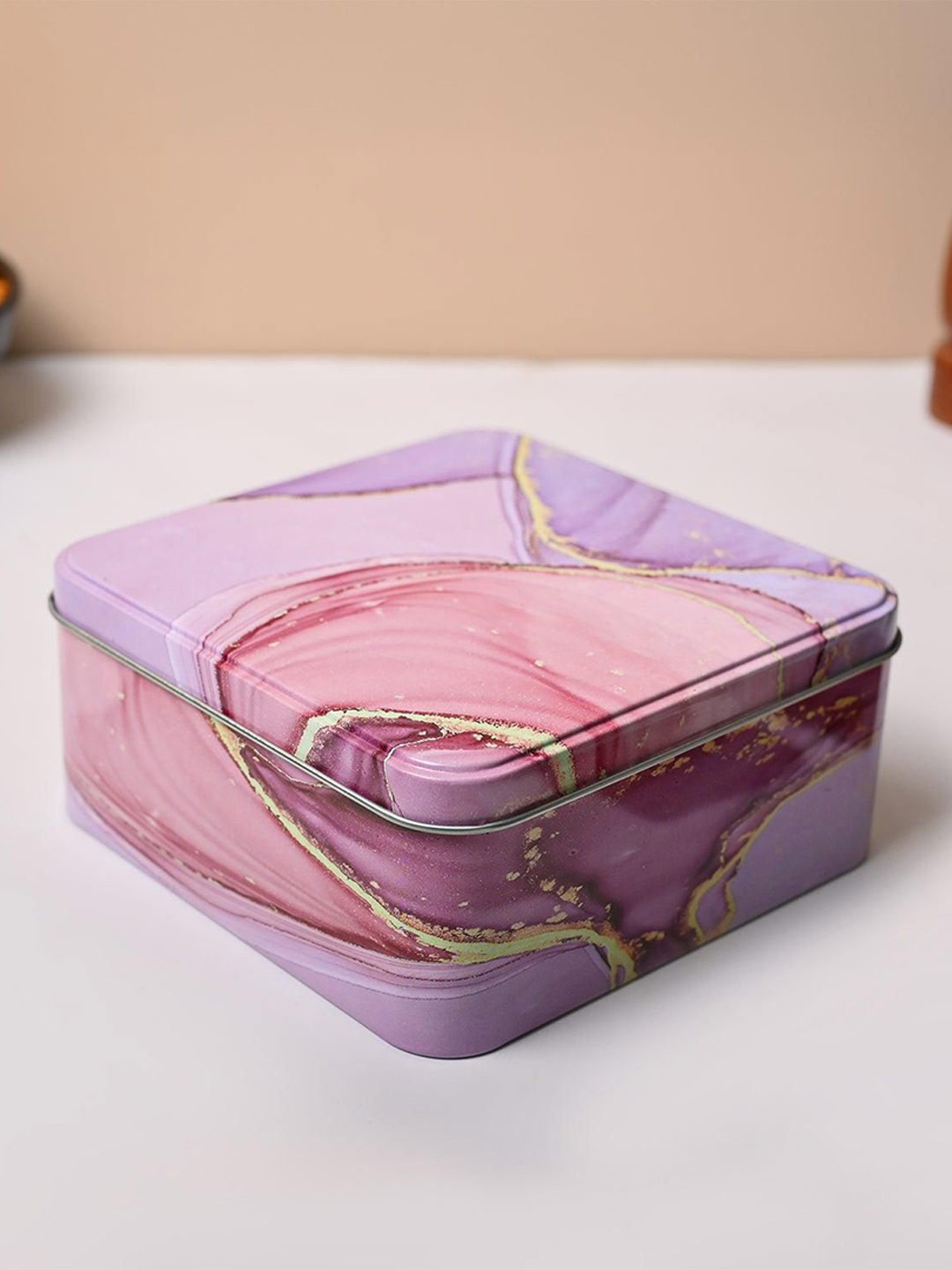 MARKET99 Pink & Purple Printed Metal Container