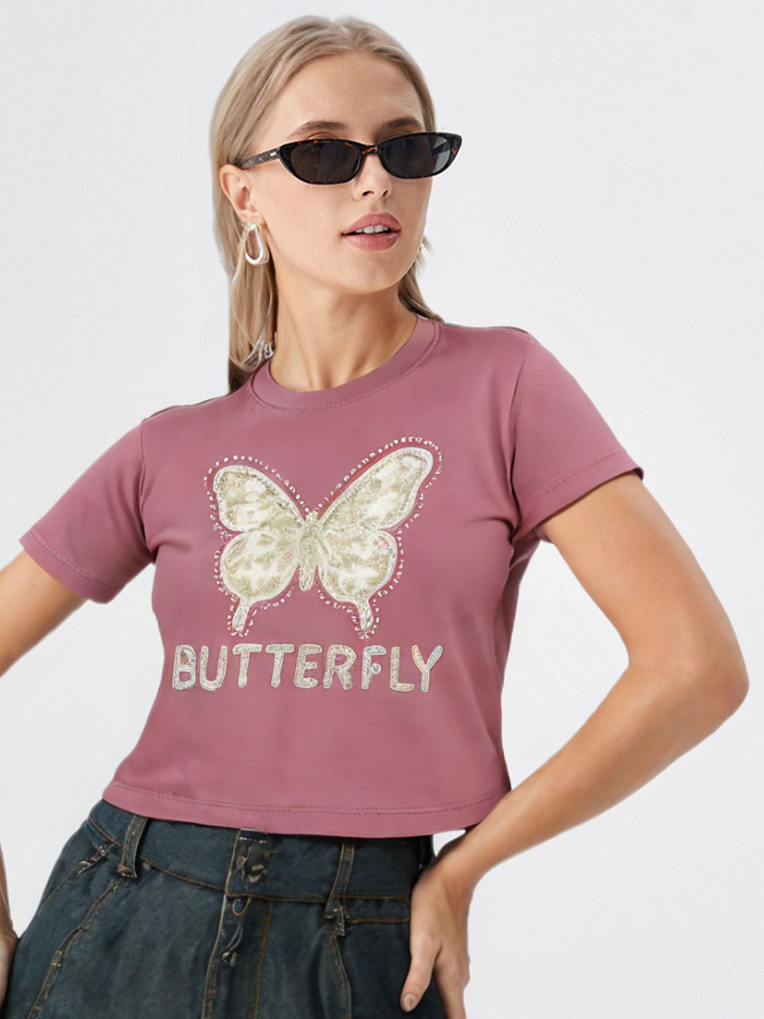 V-Hanu Women Graphic Printed Round Neck Cotton T-shirt