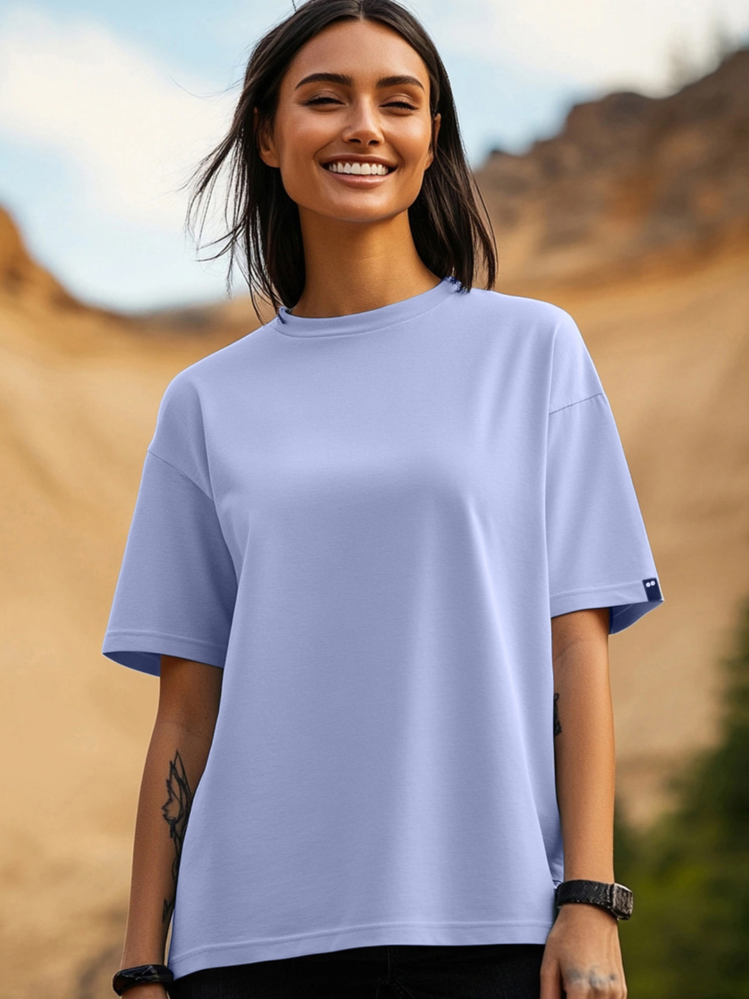 Bewakoof Round Neck Oversized Cotton T-shirt
