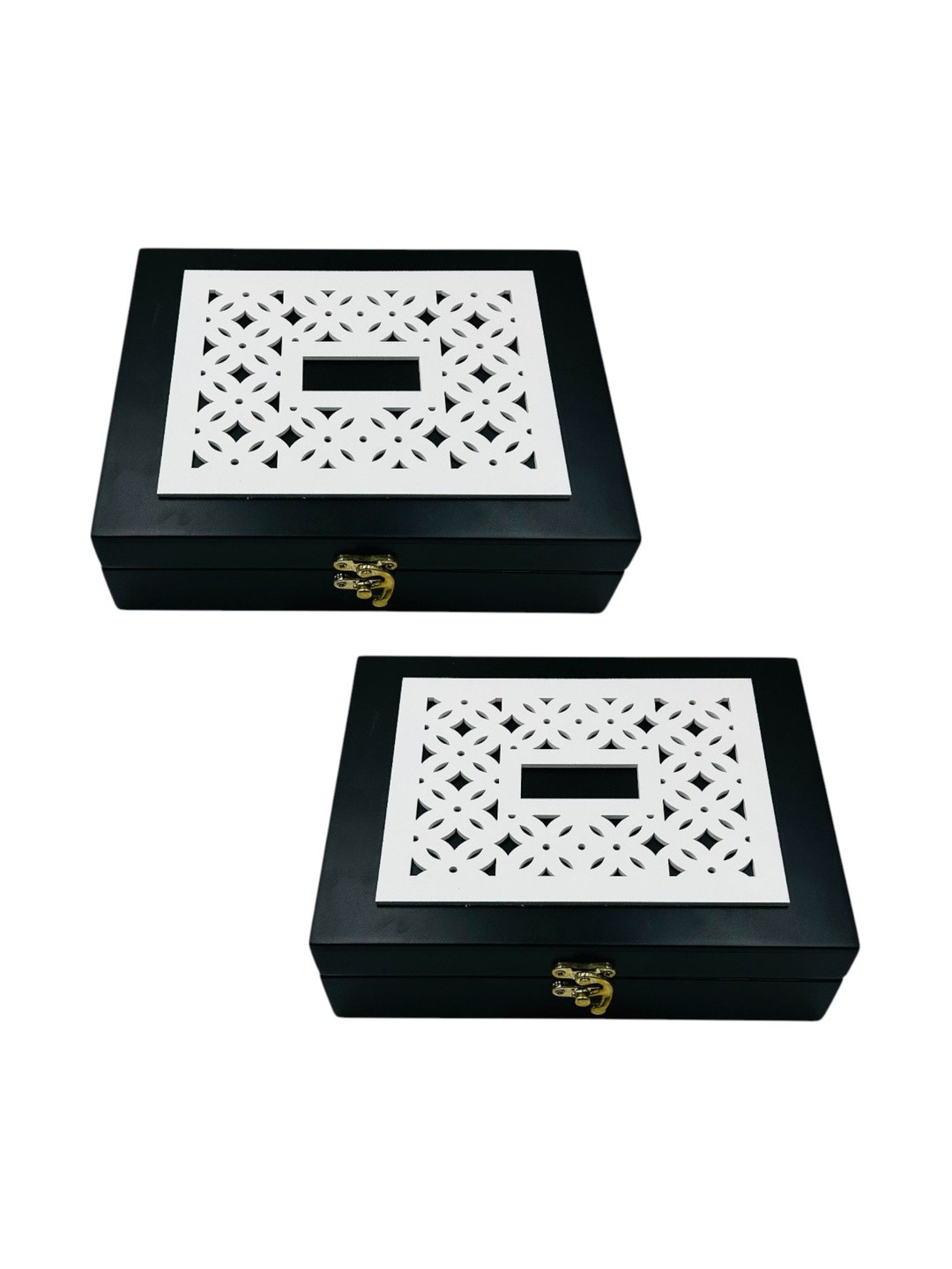Angira handicrafts Pack of 2 Wooden Multipurpose Storage Box With Traditional Kunda Lock