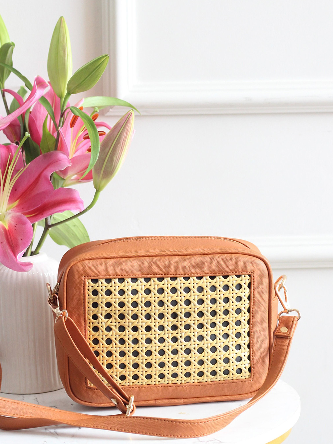 BOXWISH BY BHUMIKA Women Textured Crossbody Cut Work Sling Bag