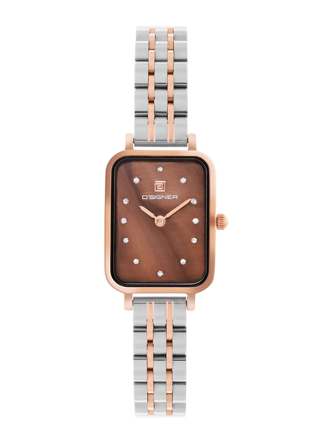 D'SIGNER Women Square Dial Metal & Bracelet Style Straps Reset Time Analogue Watch