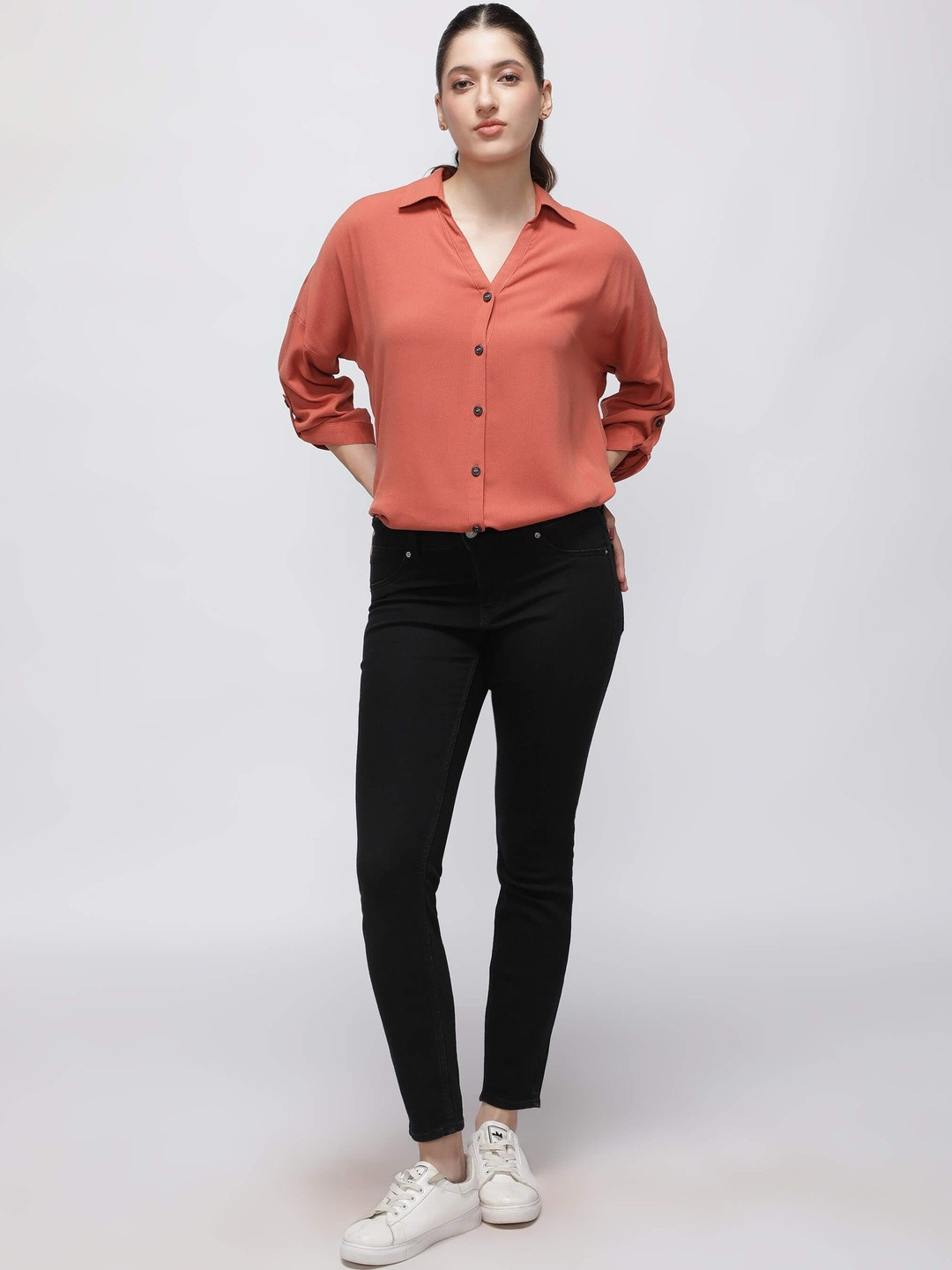 IDK Women Batwing Sleeves Shirt Style Top