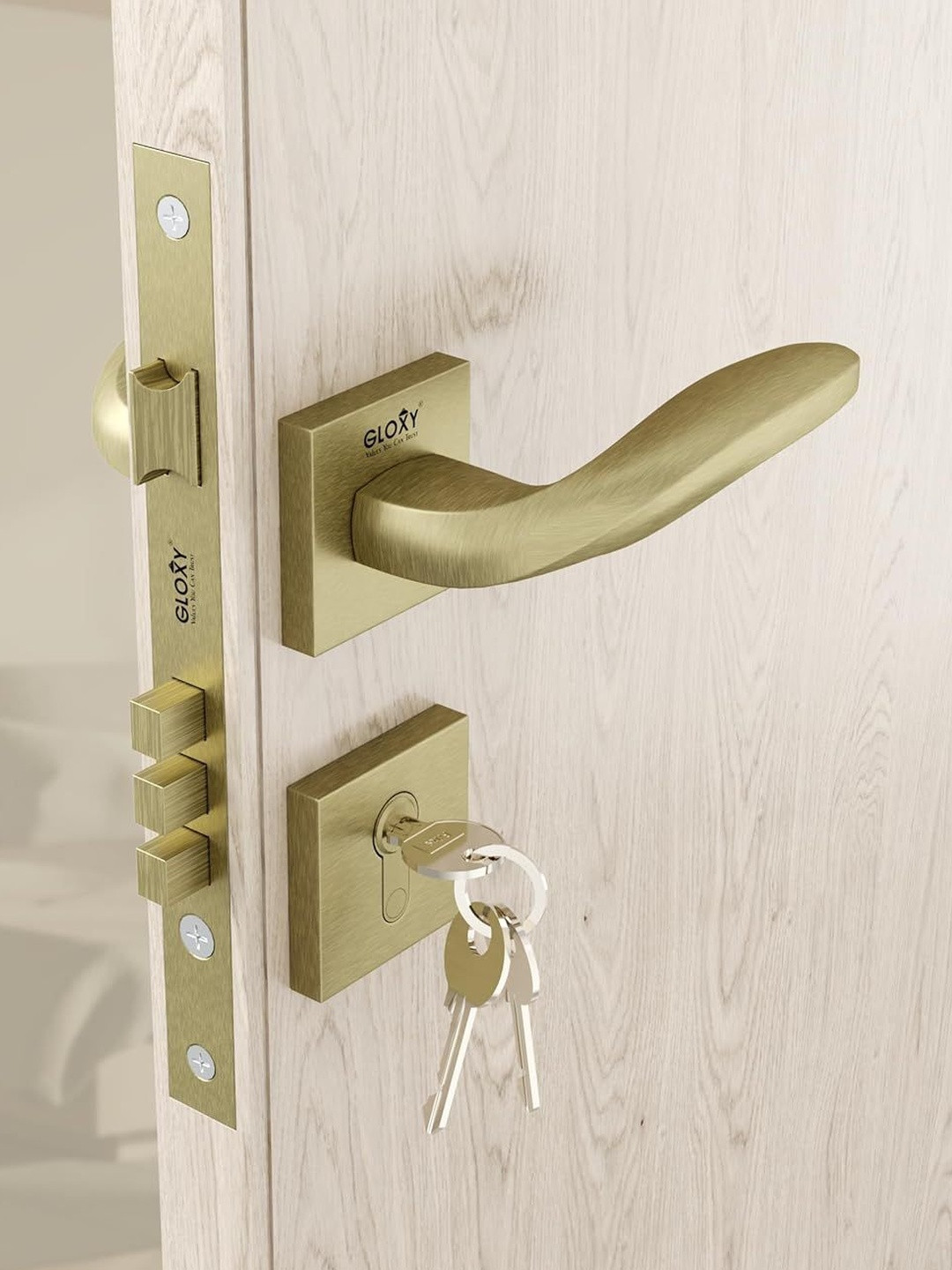 GLOXY Pack of 1 Brass Antique Finish Mortise Lock For All Door