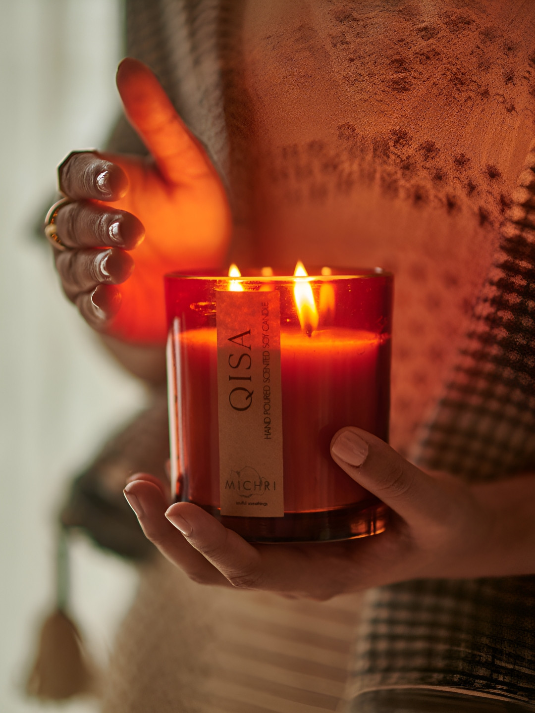 Michri Brown Qisa Scented Soy Jar Candle