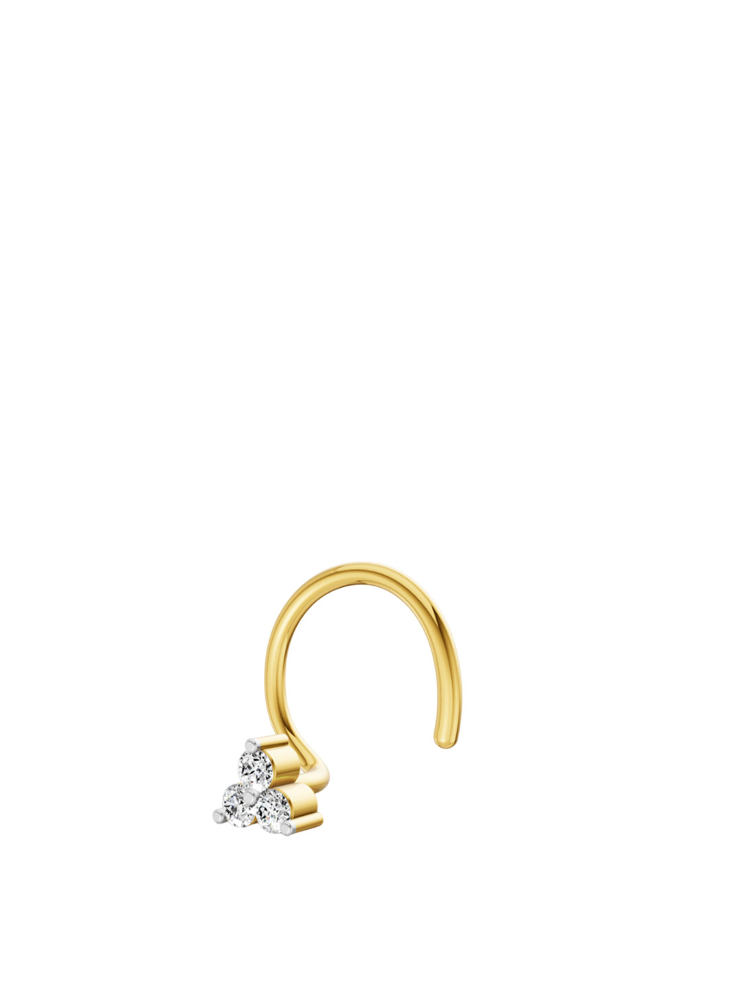 Sparkles Women 14 KT Gold Triangle Stud Lab Grown Diamond Nosepin - 0.27 g