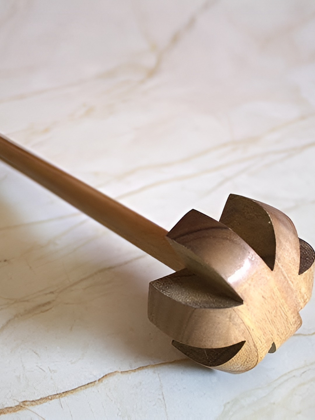 Woodkit Kitchenware Camel Brown Wooden Whisk Ravai