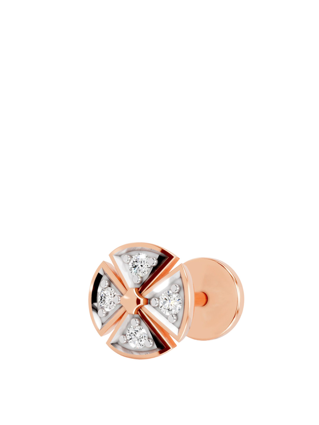 Sparkles 14 KT Rose Gold Nosepin With 0.01 Carat Round Shape Lab Grown Diamonds- 0,34 g