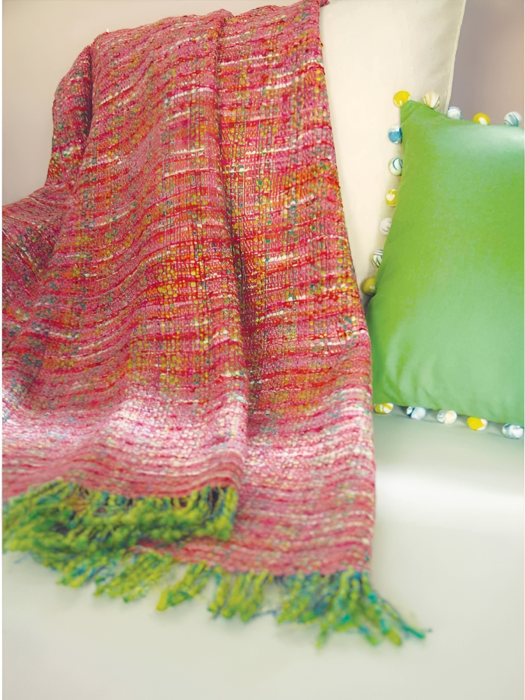 FREEDOM TREE Red & Green Woven Cotton Throw