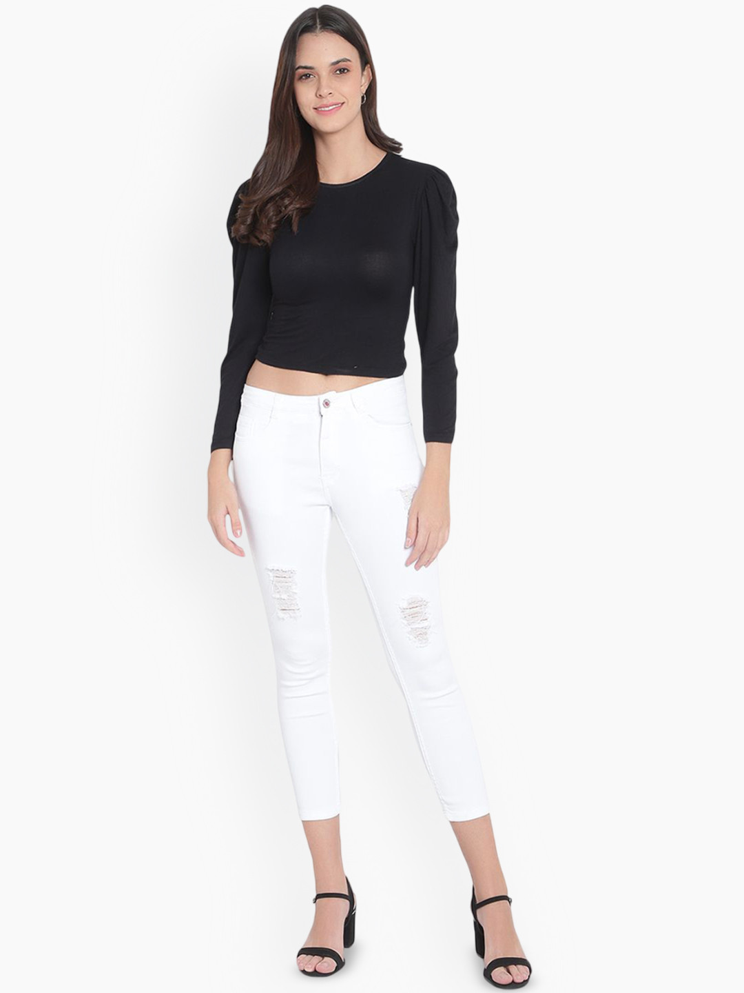 God's Club Women Skinny Fit MidRise Mildly Distressed Jeans