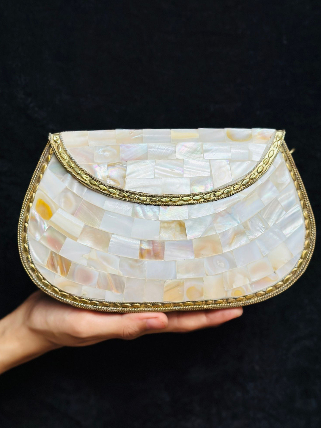 DCI Mother Pearls Studded Purse Clutch