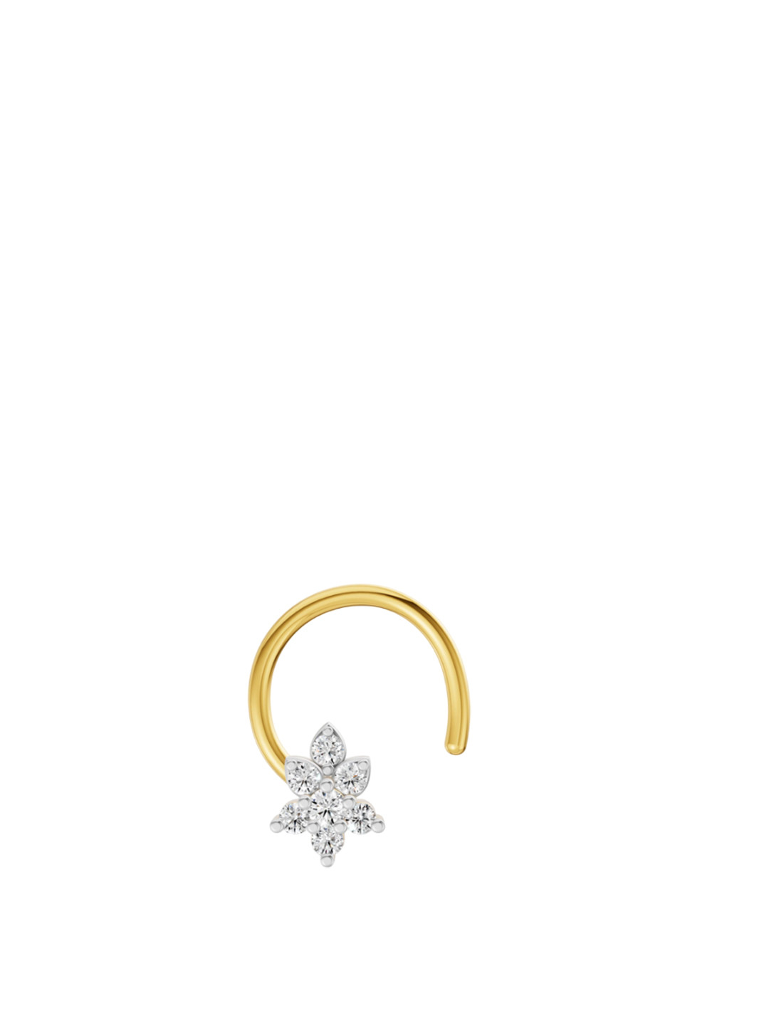 Sparkles Women 14 KT Gold With 0.03 Carat Round Shape Lab Grown Diamonds Nosepin - 0.34 g