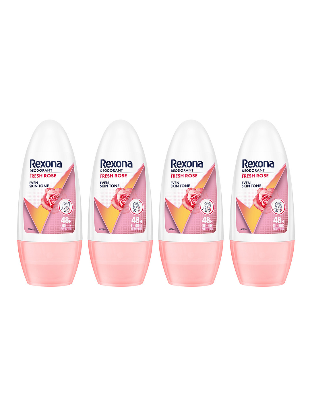 REXONA Women Set of 4 Fresh Rose Underarm Anti-Perspirant Roll-On Deodorant - 50 ml each