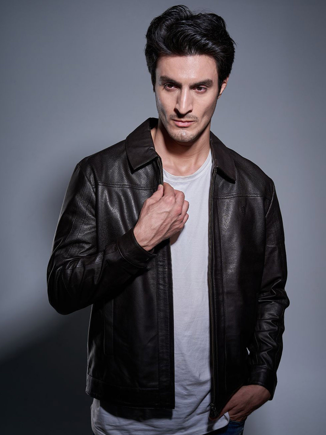 Tortoise Men Leather Formal Brown Zipper Jacket