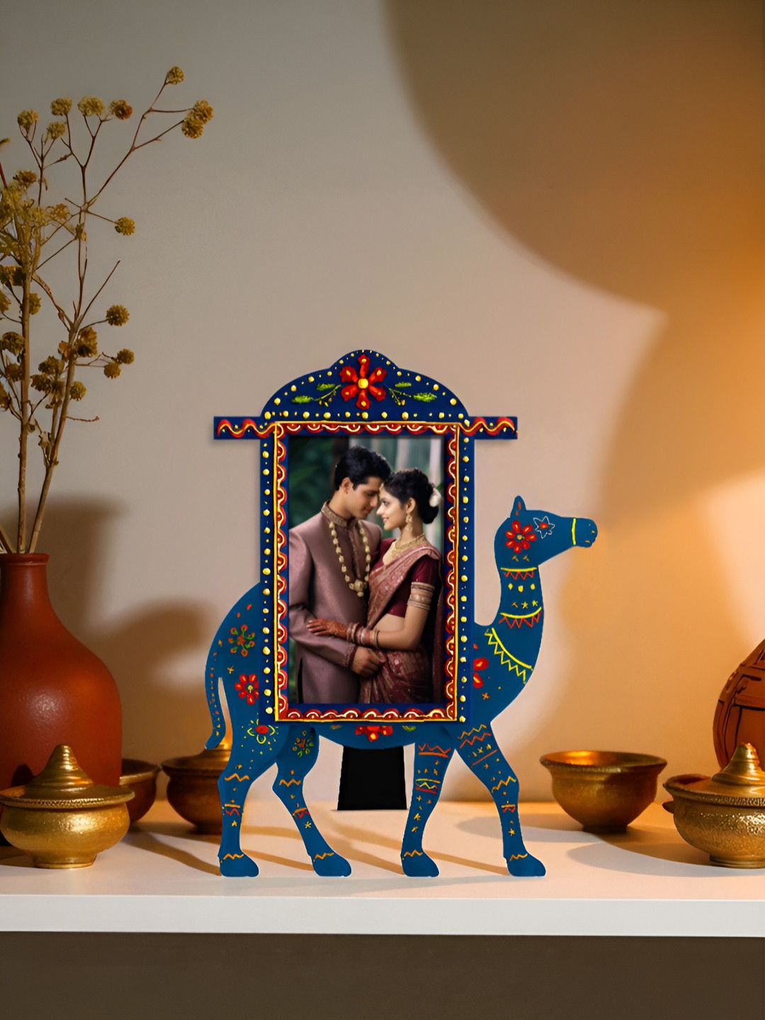 Art Street Blue & Maroon Ethnic Rajasthani Table Photo Frame