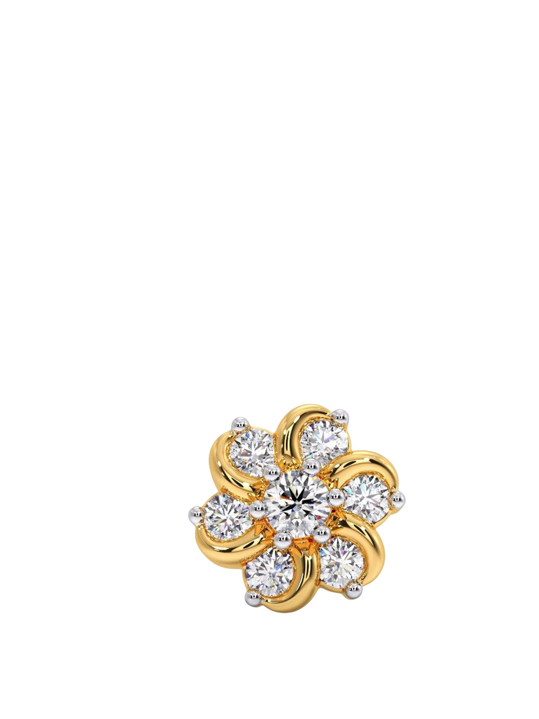 CANDERE A KALYAN JEWELLERS COMPANY Violet Women 18Kt Gold Diamond Studded Nose Pin - 0.29g