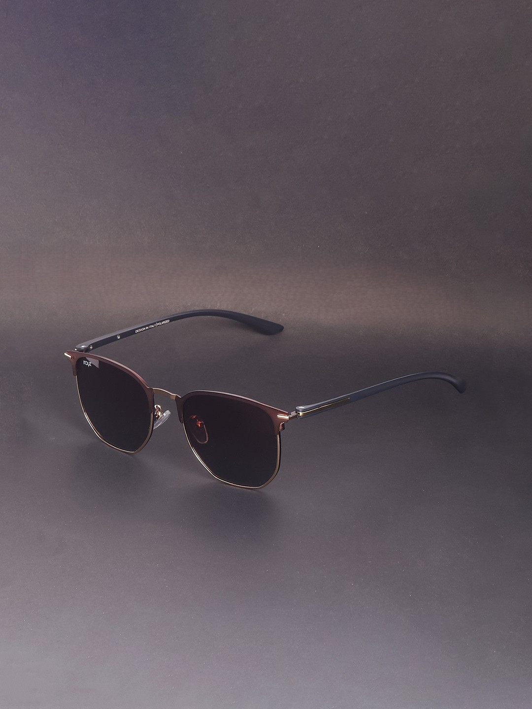 Irayz Unisex Square Sunglasses with Polarised and UV Protected Lens William-Gold-Brown