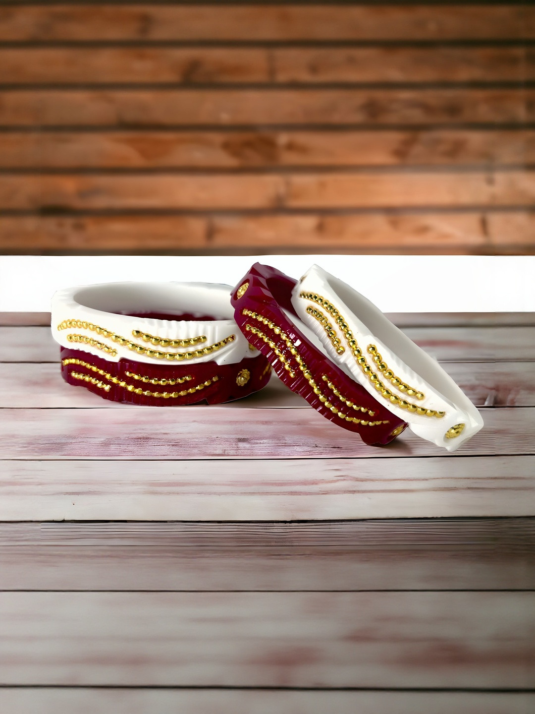 MAA sitala store Women Pack of 4 Gold-Plated Plastic Shakha Pola