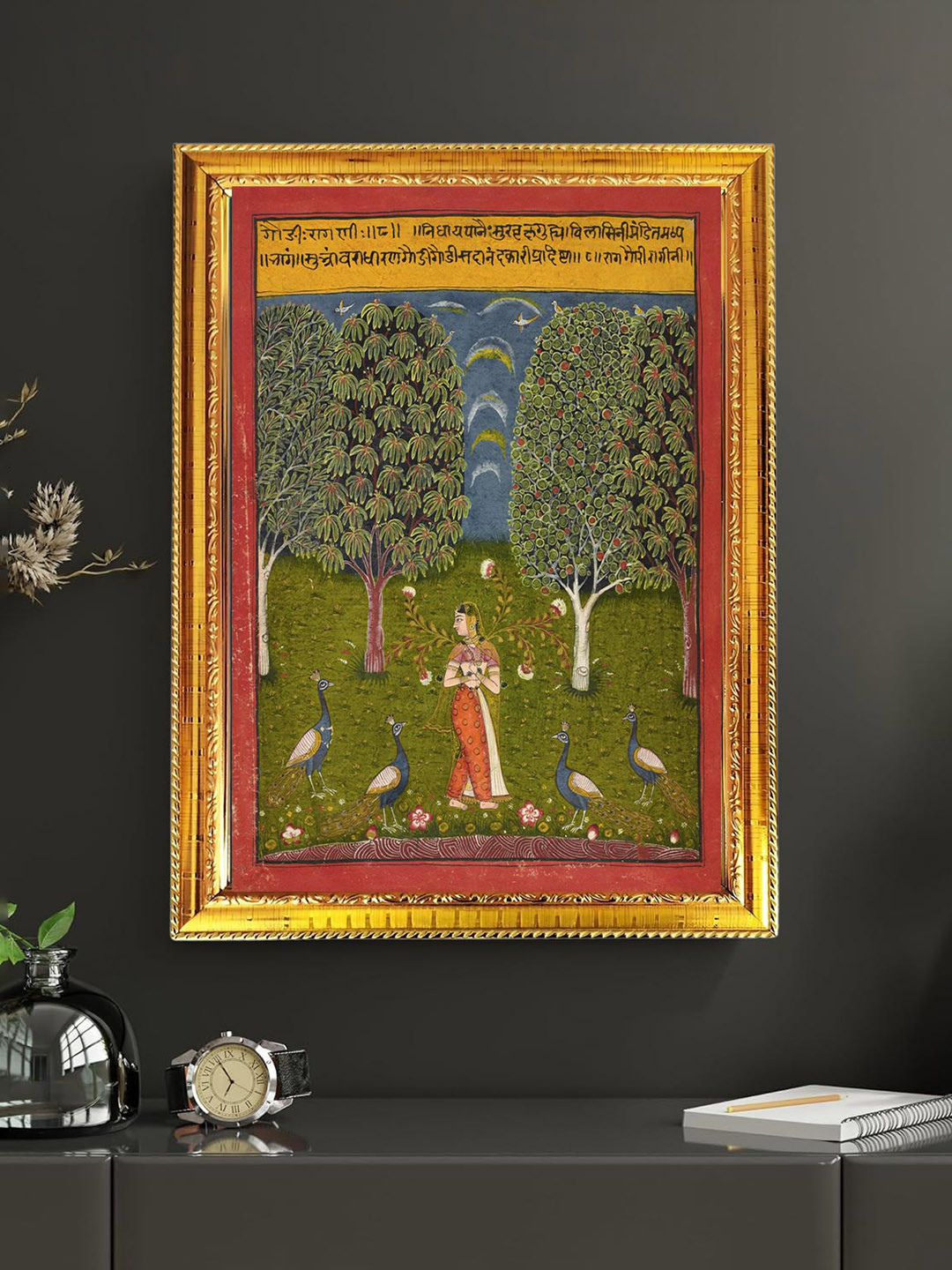 blinkart Green & Red Printed Lord Gauri Religious Wall Art