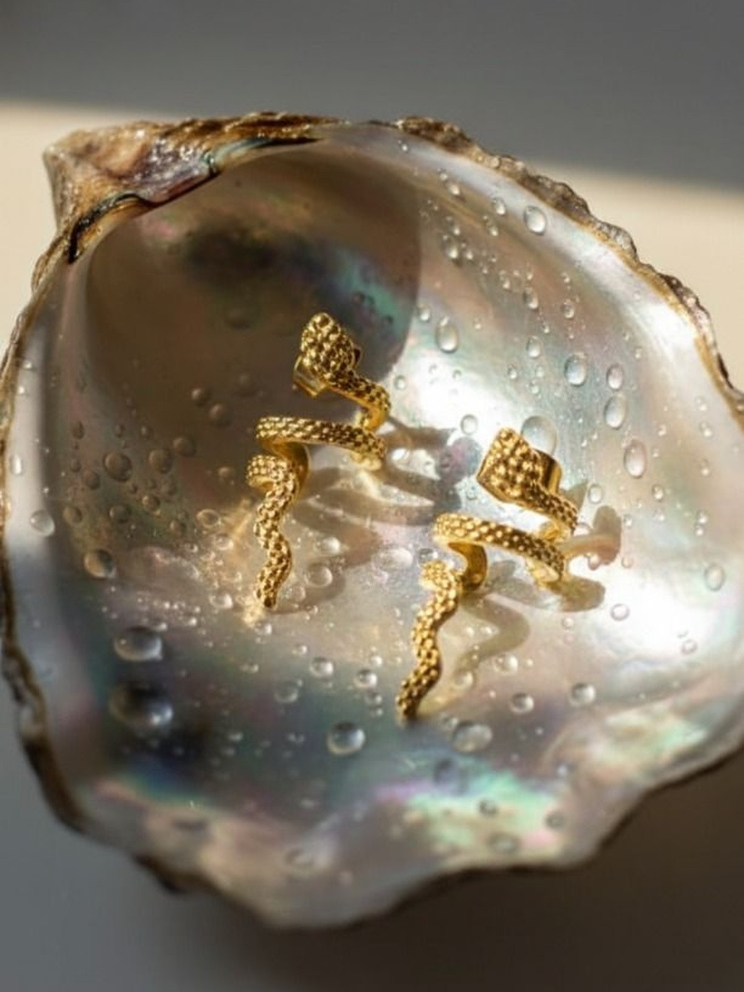 Chic Laddies Gold-Plated Serpent Shaped Studs