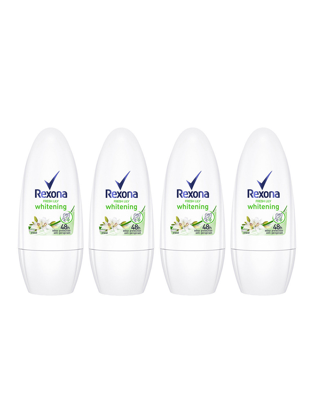 REXONA Women Set of 4 Fresh Lily Underarm Roll On Deodorant - 50 ml each