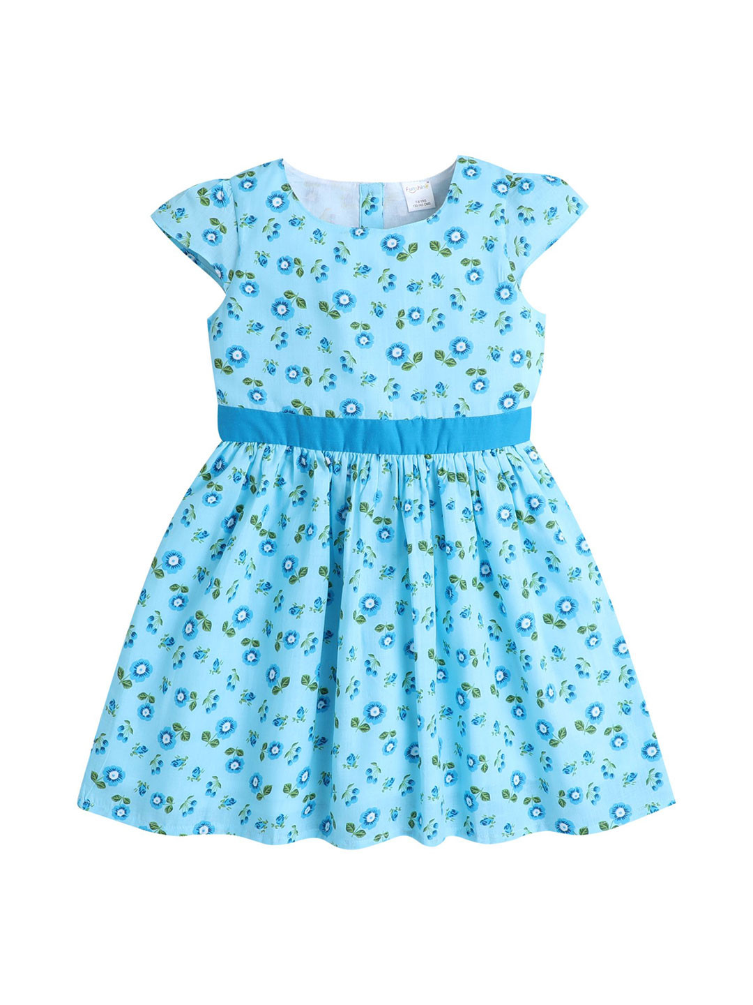 Funshine Girls Floral Printed Cotton Fit & Flare Dress