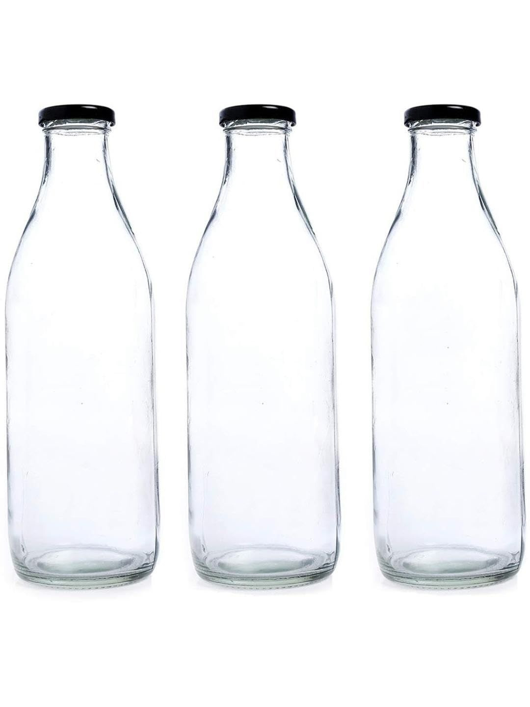 1ST TIME Glass Watter Bottel Transparent Freezer Safe 3 Pieces Regular 200 ML