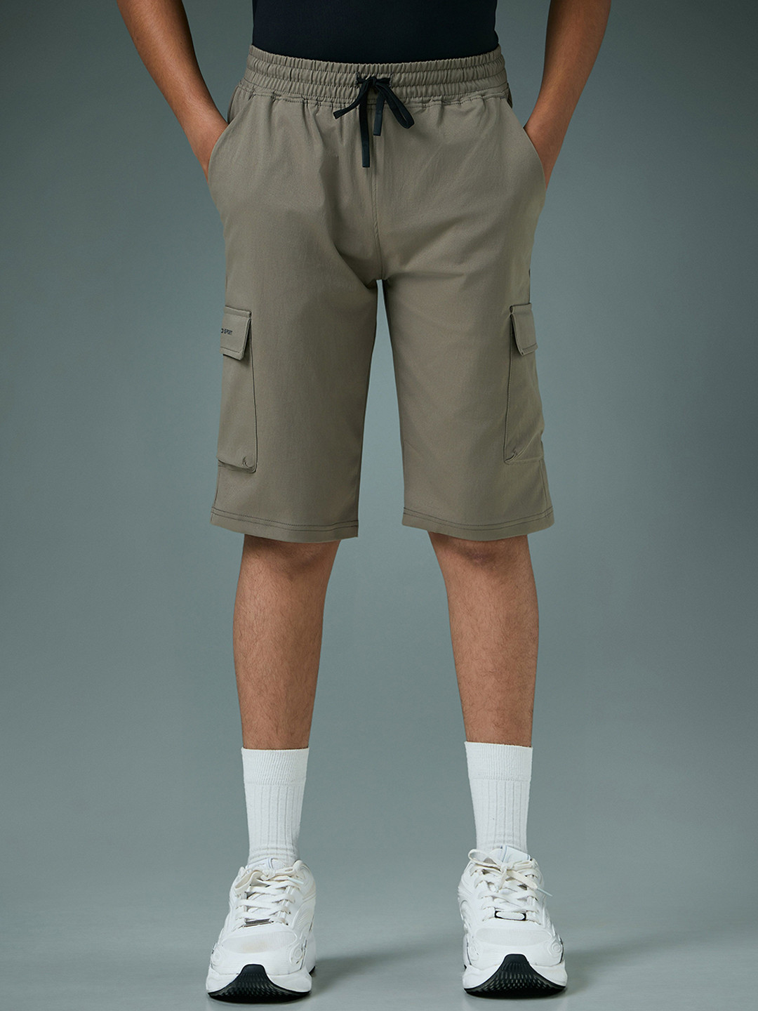 Technosport TS FLEXI Boys Slim Fit Mid-Rise Cargo Shorts