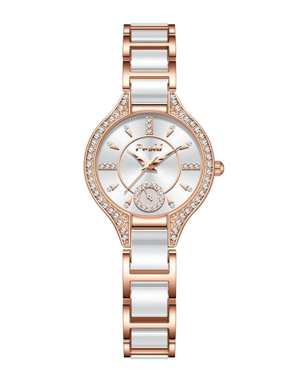Poshi Women Embellished Dial Stainless Steel Analogue Watch POSW34-876935726273-WHITE