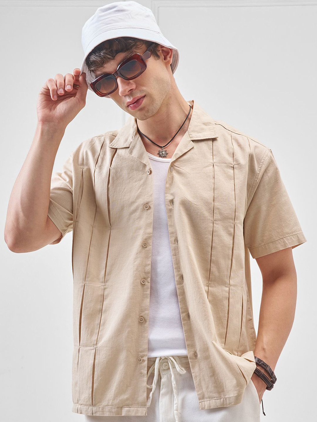 HIGHLANDER Casual Spread Collar Pure Cotton Shirt